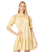 Платье MOON RIVER, Smocked High Neck Short Dress 9784433 | Yellow фото 1