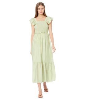 Платье MOON RIVER, Flutter Sleeve Smocked Midi Dress