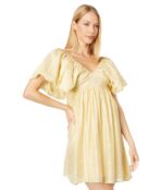 Платье MOON RIVER, Flutter Sleeve Mini Dress 9784439 | Yellow фото 1