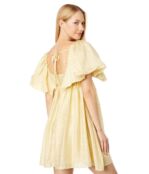 Платье MOON RIVER, Flutter Sleeve Mini Dress 9784439 | Yellow фото 2