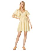 Платье MOON RIVER, Flutter Sleeve Mini Dress 9784439 | Yellow фото 3