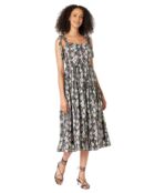 Платье MOON RIVER, Woven Printed Tier Dress with Tied Straps 9784445 | Black Multi фото 1