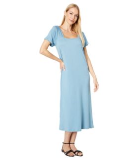 Платье Bobeau, Square Neck Short Sleeve Midi Dress