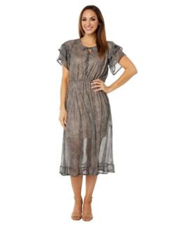 Платье Bobeau, Ruffle Sleeve Midi Dress