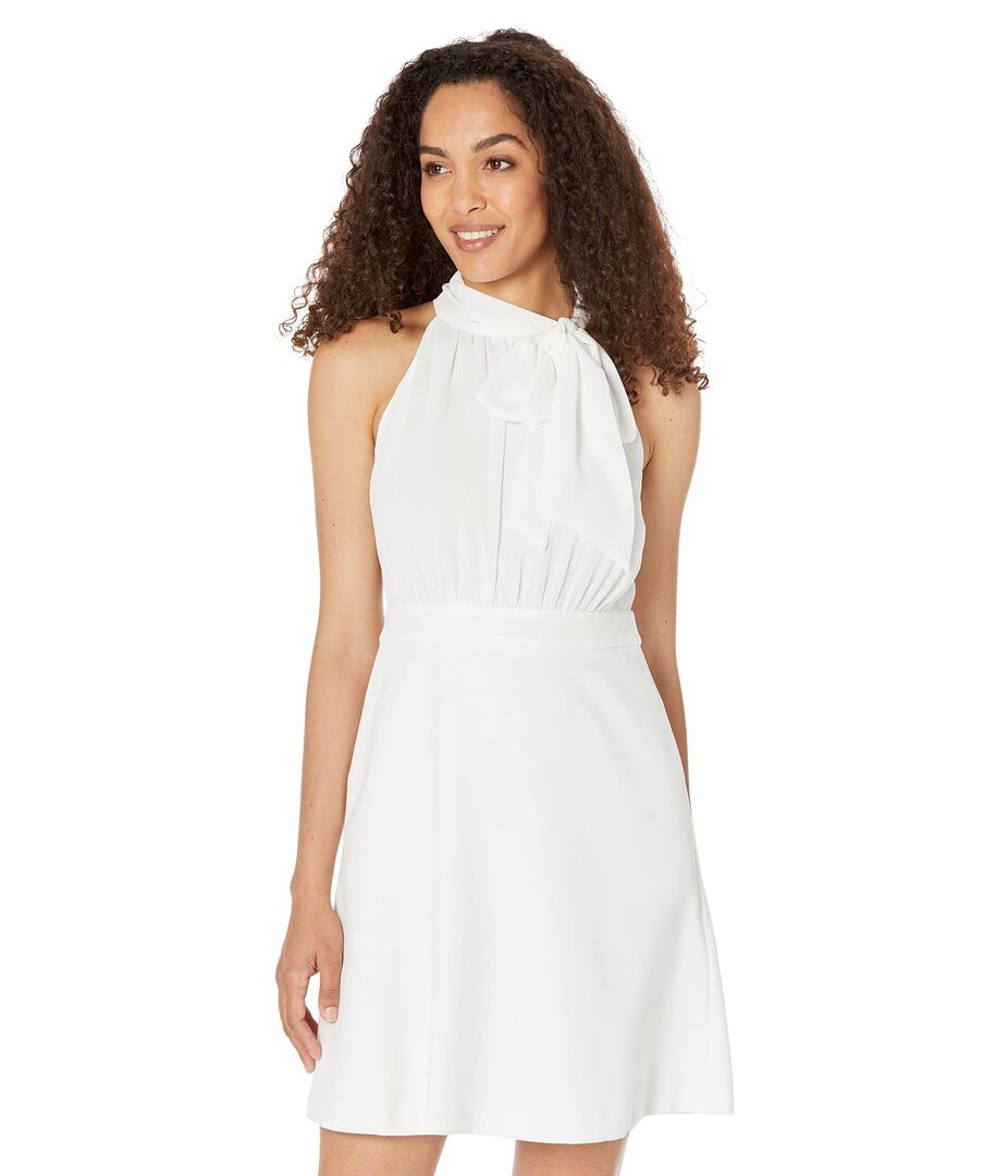 Платье Vince Camuto, Chiffon Bow Neck Signature Crepe A-Line Skirt Twofer 9787028 | Ivory фото 1