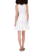 Платье MICHAEL Michael Kors, Eyelet Mock Neck Belted Mini Dress 9788843 | White фото 3