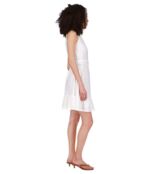 Платье MICHAEL Michael Kors, Eyelet Mock Neck Belted Mini Dress 9788843 | White фото 4