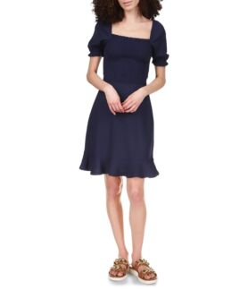 Платье MICHAEL Michael Kors, Smocked Mini Short Sleeve Dress