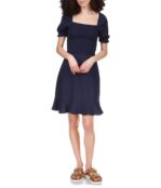 Платье MICHAEL Michael Kors, Smocked Mini Short Sleeve Dress 9788882 | Midnight Blue фото 1