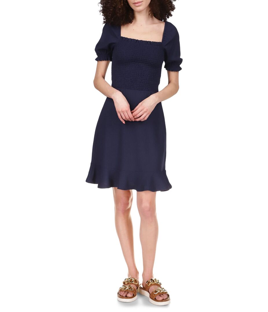 Платье MICHAEL Michael Kors, Smocked Mini Short Sleeve Dress 9788882 | Midnight Blue фото 1