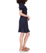 Платье MICHAEL Michael Kors, Smocked Mini Short Sleeve Dress 9788882 | Midnight Blue фото 2