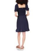 Платье MICHAEL Michael Kors, Smocked Mini Short Sleeve Dress 9788882 | Midnight Blue фото 3