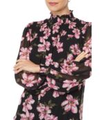 Платье CeCe, Tiered Long Sleeve Printed Dress 9802834 | Rich Black фото 3