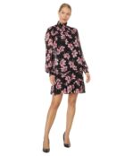 Платье CeCe, Tiered Long Sleeve Printed Dress 9802834 | Rich Black фото 4