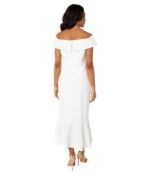 Платье Maggy London, Crepe Midi Dress with Ruffle Hem 9803045 | Soft White фото 2