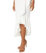 Платье Maggy London, Crepe Midi Dress with Ruffle Hem 9803045 | Soft White фото 3