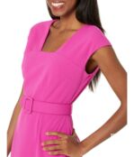 Платье Maggy London, Petite Square Neck Midi Dress 9803061 | Fuchsia Red фото 3