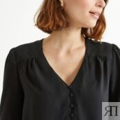 Блузка с V-образным вырезом рукава 34  48 (FR) - 54 (RUS) черный