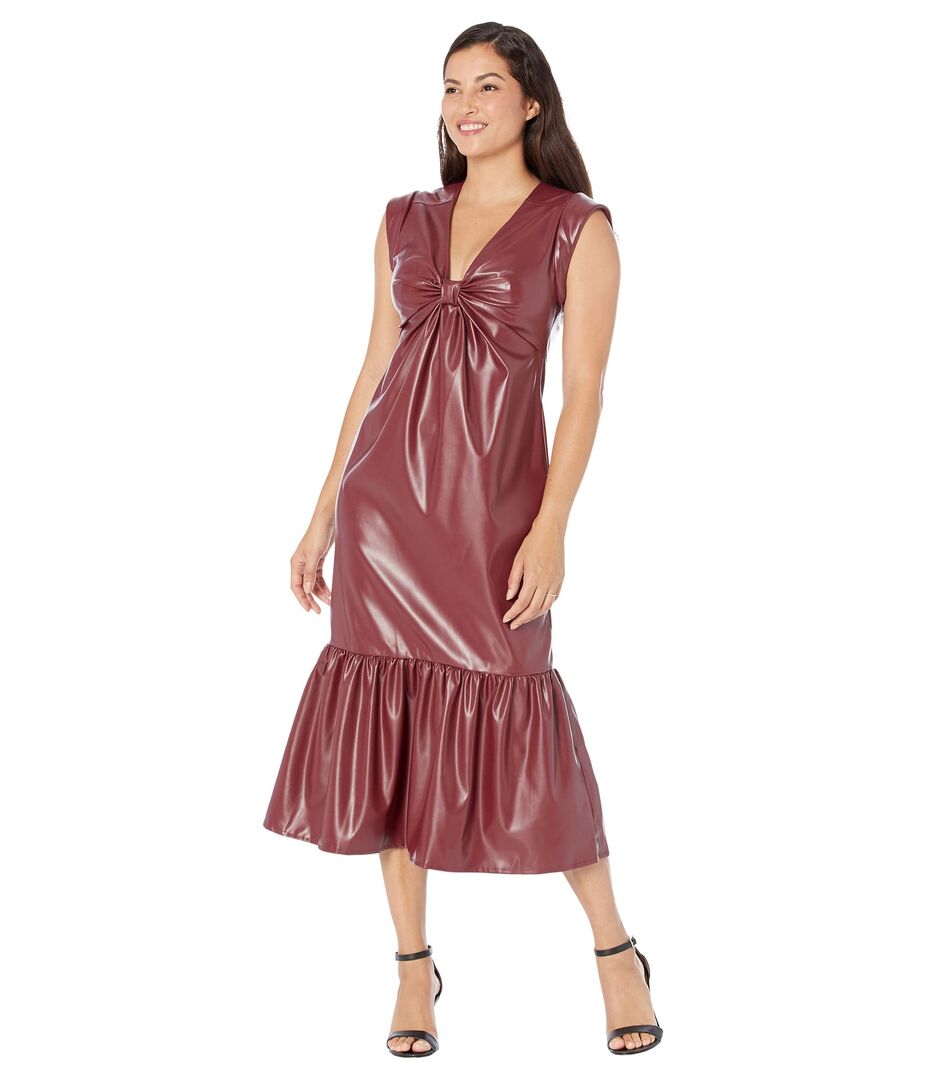 Платье Donna Morgan, Bodice Twist Midi Dress 9805074 | Burgundy фото 1