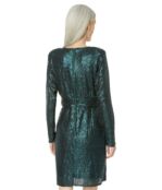 Платье Donna Morgan, Long Sleeve Dolman Sleeve with Wrap Miniskirt 9805077 | Bottle Green фото 2