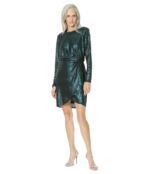 Платье Donna Morgan, Long Sleeve Dolman Sleeve with Wrap Miniskirt 9805077 | Bottle Green фото 4