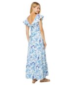 Платье H Halston, Sleeveless Ruffled Strap Dress 9805915 | Batik Blossom Angel Blue фото 2