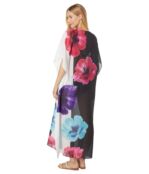 Платье H Halston, V-Neck Shirred Caftan Dress 9806228 | Oversized Floral Multi фото 2