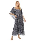 Платье H Halston, Caftan Dress 9806230 | Dotted Leaf Black фото 1