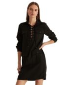 Платье LAUREN Ralph Lauren, Lace-Up Twill Dress 9806955 | Polo Black фото 4