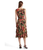 Платье LAUREN Ralph Lauren, Petite Floral Crinkle Georgette Dress 9806962 | Black Multi фото 2