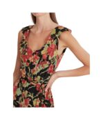 Платье LAUREN Ralph Lauren, Petite Floral Crinkle Georgette Dress 9806962 | Black Multi фото 3