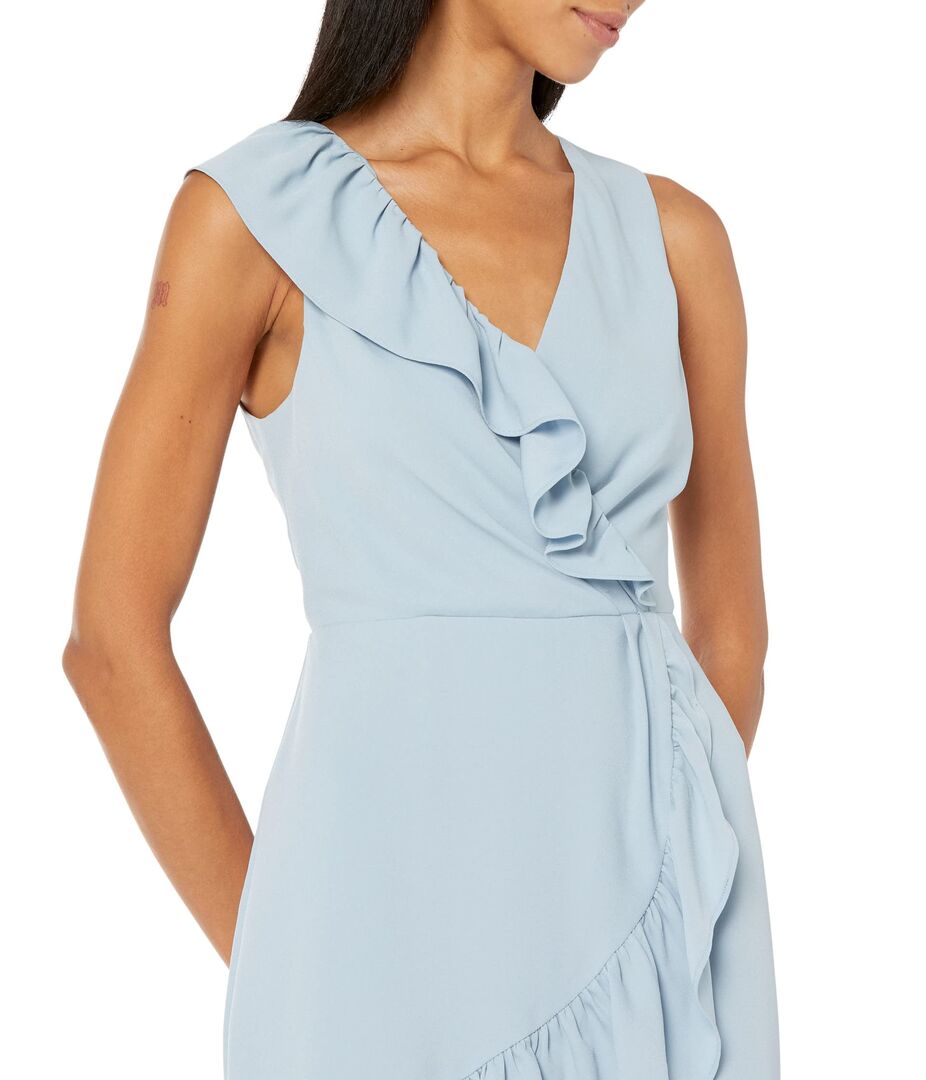 BCBGMAXAZRIA Satin Back Crepe Ruffle Dress