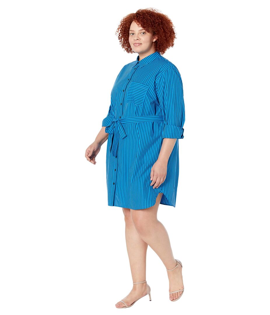 Платье Draper James, Plus Size Carly Shirtdress in Canopy Stripe 9810037 | Blue Aster фото 1