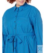 Платье Draper James, Plus Size Carly Shirtdress in Canopy Stripe 9810037 | Blue Aster фото 3