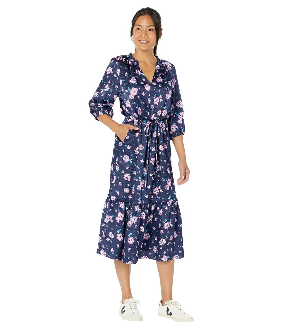 Платье Draper James, Martina Popover Dress in Zinnia 9810039 | Nassau Navy Multi фото 1