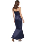 Платье DKNY, Sleeveless Ruffled V-Neck Gown 9812360 | Navy фото 3