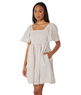 Платье Madewell, Seersucker Lucie Tie-Back Mini Dress in Plaid