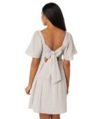 Платье Madewell, Seersucker Lucie Tie-Back Mini Dress in Plaid 9813627 | Terrace Blue фото 2