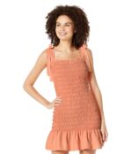 Платье bella dahl, Smocked Tie Shoulder Mini Dress 9817685 | Summer Peach фото 1