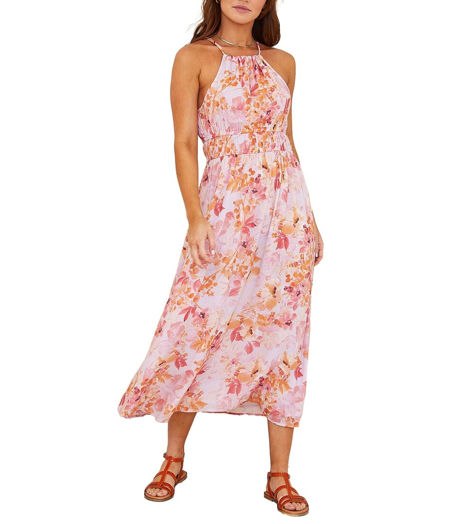 Платье bella dahl, Sleeveless Elastic Waist Midi Dress 9818605 | Fiesta Floral Print фото 1