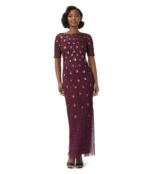 Платье Adrianna Papell, Long Beaded T-Shirt Dress 9819758 | Cassis фото 1