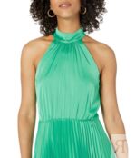 Платье Maggy London, Halter Midi Dress with Pleated Skirt 9822599 | Winter Green фото 3