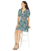 Платье Donna Morgan, Printed Mini Dress 9822609 | Navy/Yellow фото 4