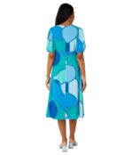 Платье Donna Morgan, Puff Sleeve Midi Dress 9822614 | Green/Blue фото 2