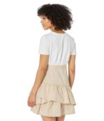 Платье Donna Morgan, Combo Mini Dress with Ruffle Skirt 9822623 | Sand фото 2