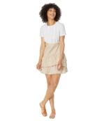 Платье Donna Morgan, Combo Mini Dress with Ruffle Skirt 9822623 | Sand фото 4