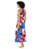 Платье Donna Morgan, Printed Halter Midi Dress 9822631 | Beige/Magenta фото 2