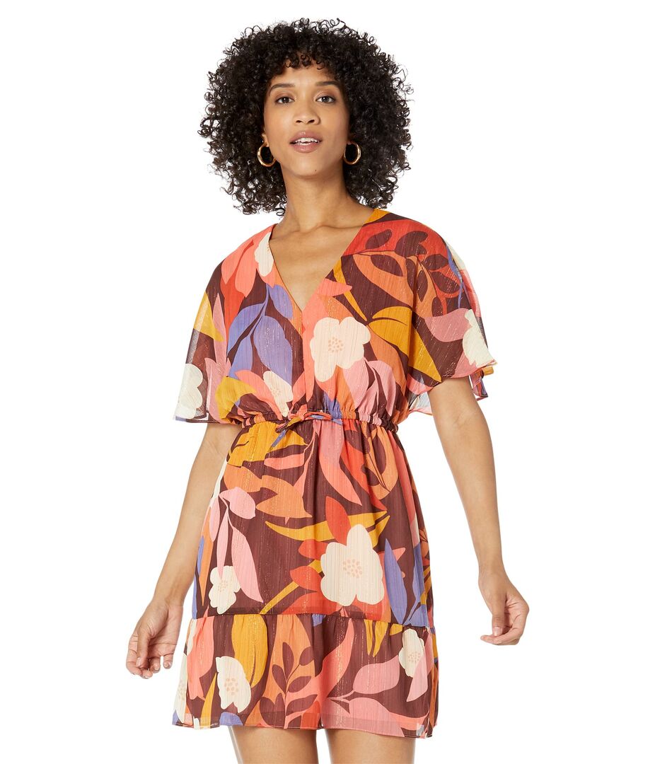 Платье Donna Morgan, Floral Mini Dress 9822642 | Deep Wine/Mineral Yellow фото 1