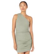 Платье MONROW, Sheer One Shoulder Shirred Dress 9823714 | Laruel Green фото 1