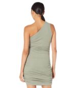 Платье MONROW, Sheer One Shoulder Shirred Dress 9823714 | Laruel Green фото 2